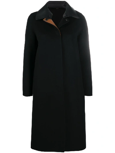 Shop Ferragamo Detachable Collar Coat In Black