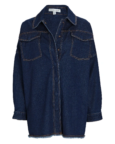 Shop Shona Joy Emmerson Denim Button-down Shirt In Blue-med