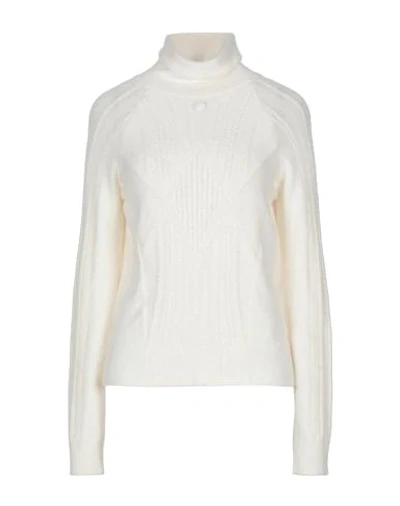 Shop High By Claire Campbell High Woman Turtleneck Ivory Size L Nylon, Wool, Alpaca Wool, Elastane In White