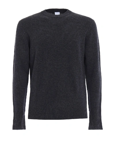 Shop Aspesi Wool Sweater With Elbow Patches In Grey