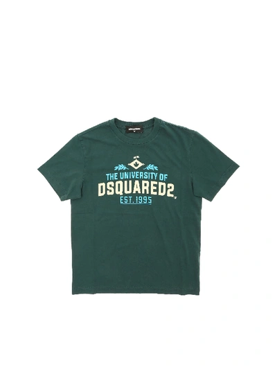 Shop Dsquared2 The University Dsquared 2 Print T-shirt In Green