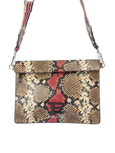 Shop Ermanno Scervino Snake Print Leather Cross Body Bag In Animal Print