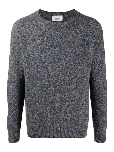 Shop Dondup Melange Wool Blend Sweater In Blue