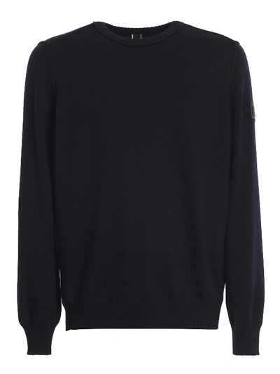 Shop Hogan Wool Sweater In Dark Blue