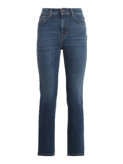 Shop Weekend Max Mara Finanza Denim Cropped Jeans In Medium Wash