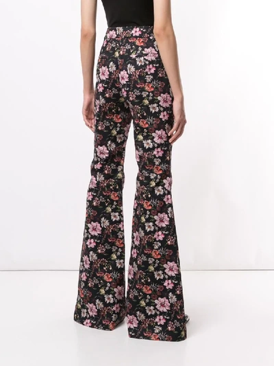 Shop Adam Lippes Floral Print Trousers In Black