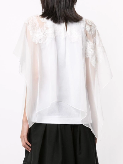 Shop Sacai Lace-overlay Vest In White