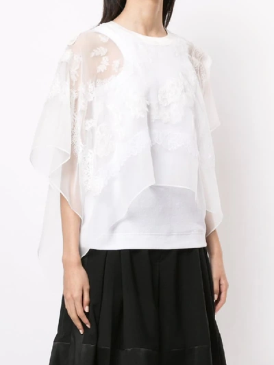 Shop Sacai Lace-overlay Vest In White