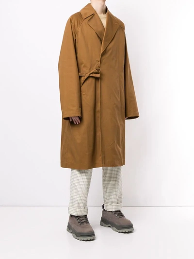 Shop Undercover Side-tie Wrap Coat In Brown