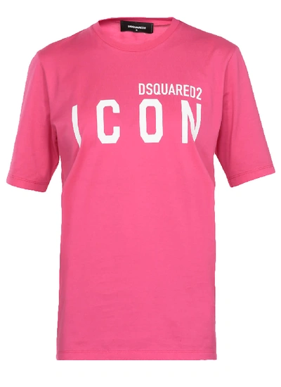 Shop Dsquared2 Icon T-shirt In Fuchsia