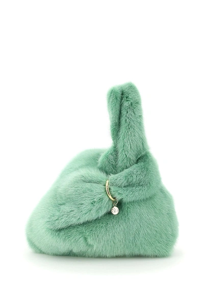 Shop Simonetta Ravizza Furrissima Mink Handbag In Menta (green)