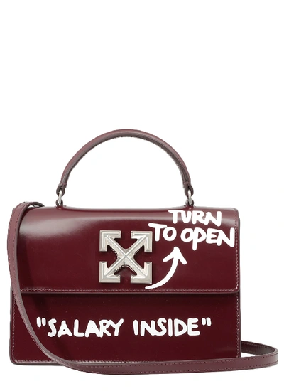 Shop Off-white Turn To Open Bag In Burgundy
