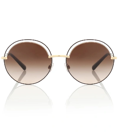 Shop Dolce & Gabbana Round Sunglasses In Brown