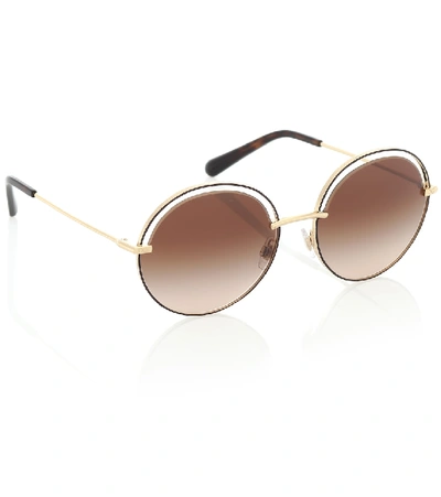 Shop Dolce & Gabbana Round Sunglasses In Brown