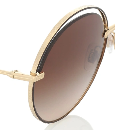 Shop Dolce & Gabbana Round Sunglasses In Brown