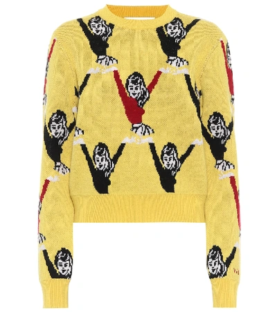 Shop Victoria Victoria Beckham Intarsia Wool Sweater In Yellow