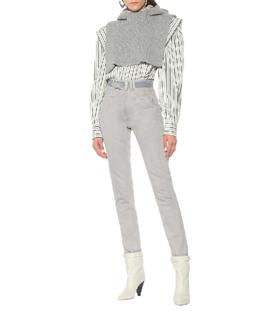 Shop Isabel Marant Nominic High-rise Slim Jeans In Grey