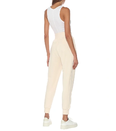 Shop Adam Selman Sport High-rise Cotton-blend Trackpants In White