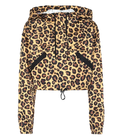 Shop Adam Selman Sport Leopard-print Technical Jacket In Brown