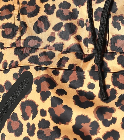 Shop Adam Selman Sport Leopard-print Technical Jacket In Brown