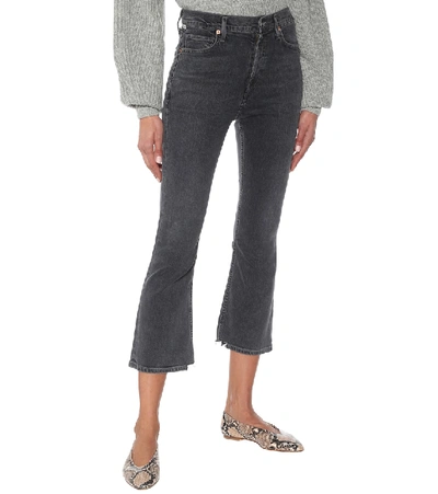 Shop Citizens Of Humanity Demy High-rise Cropped Jeans In Grey