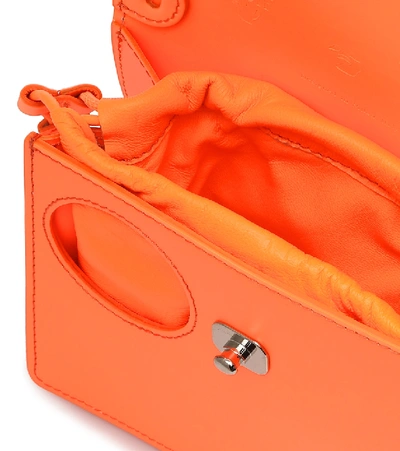 Shop Off-white Jitney 0.7 Holes Leather Shoulder Bag In Orange