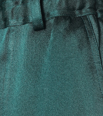 Shop Tom Ford Satin Wide-leg Pants In Green
