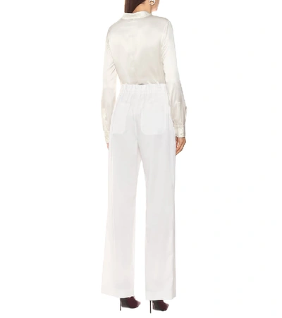 Shop Tom Ford Virgin Wool Wide-leg Pants In White