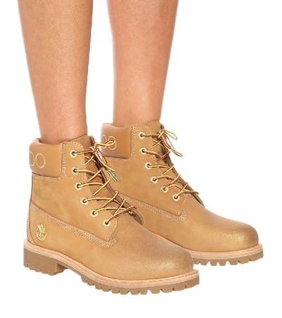 Shop Jimmy Choo X Timberland Premium 6 Ankle Boots In Beige