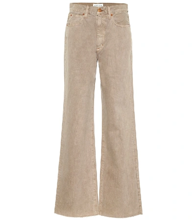 Shop Slvrlake Grace Crop High-rise Wide-leg Jeans In Beige