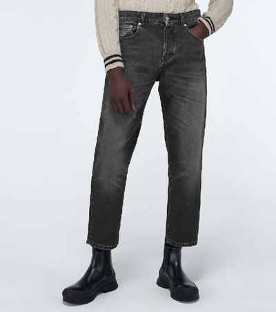 Shop Ami Alexandre Mattiussi Tapered-fit Jeans In Black