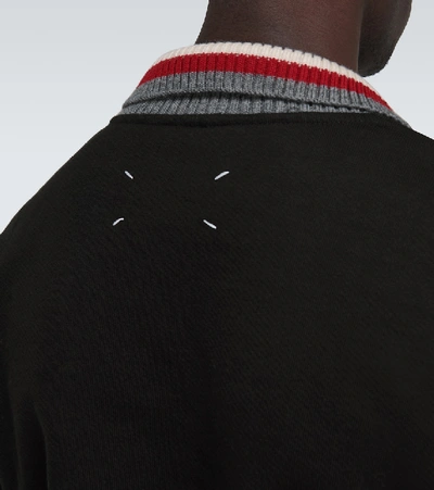 Shop Maison Margiela Half-zipped Cotton Sweater In Black