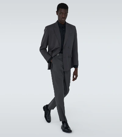 Shop Valentino Straight-fit Pants In Grey