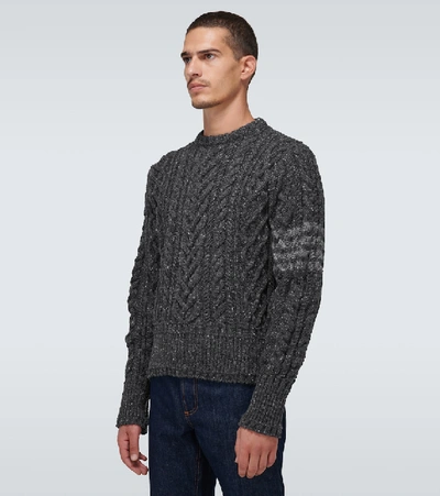 Shop Thom Browne 4-bar Wool And Mohair Sweater In Grey