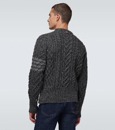 Shop Thom Browne 4-bar Wool And Mohair Sweater In Grey