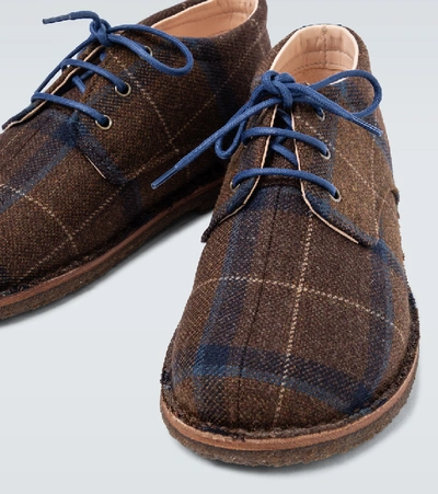 Shop Undercover Checked Derby Shoes In Brown