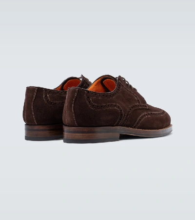 Shop Junya Watanabe Suede Lace-up Brogues In Brown