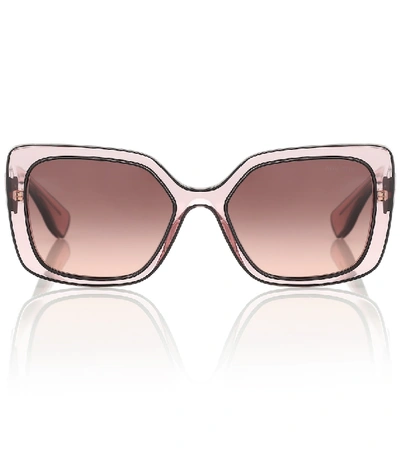 Shop Miu Miu Square Sunglasses In Pink