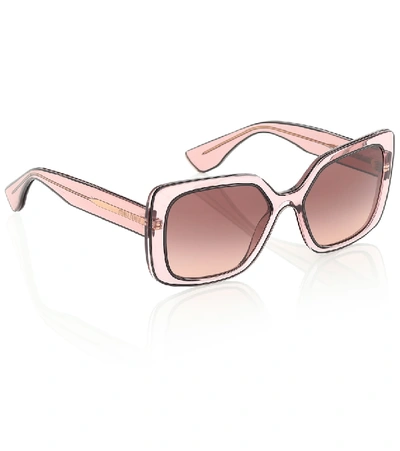 Shop Miu Miu Square Sunglasses In Pink