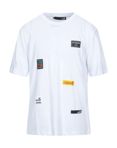 Shop Love Moschino T-shirts In White