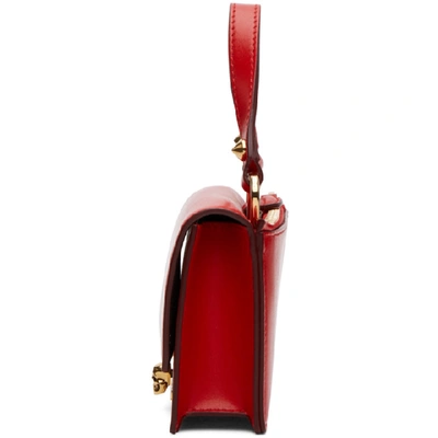 Shop Alexander Mcqueen Red Small Skull Lock Bag In 6013 Dpred