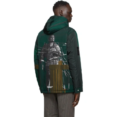 Shop Undercover Multicolor Throne Of Blood Printed Jacket In Green Base