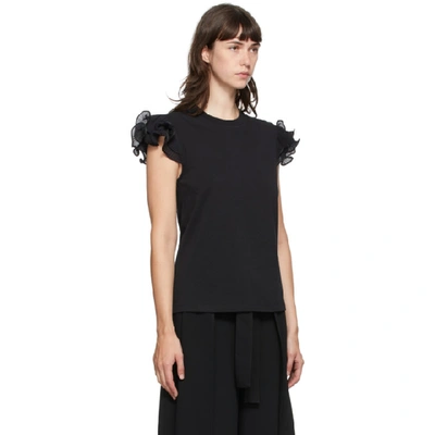 Shop See By Chloé See By Chloe Black Frill T-shirt In 001 Black