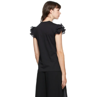 Shop See By Chloé See By Chloe Black Frill T-shirt In 001 Black