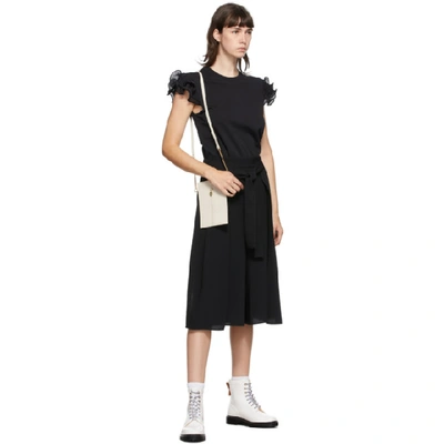 Shop See By Chloé See By Chloe Black Frill T-shirt In 001 Black