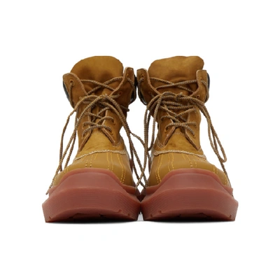 Shop Undercover Beige Panelled Boots