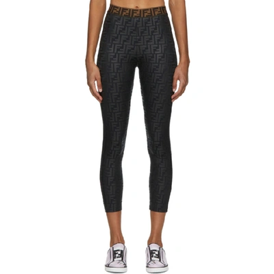 Shop Fendi Black Forever  Tech Leggings In F0znj Black