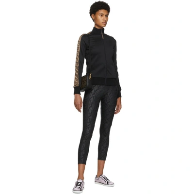 Shop Fendi Black Forever  Zip-up Jacket In F0gme Black