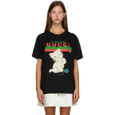 Shop Gucci Black Original  Cat T-shirt In 1082 Black/