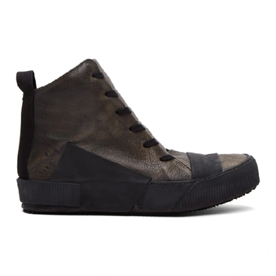 Shop Boris Bidjan Saberi Taupe Bamba 1 Sneakers In Dark Grey